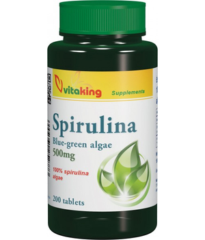Spirulina tabletta 500mg, Vitaking 200db