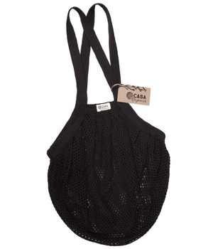 Extra erős hálós bevásárló táska biopamut 40×40 cm (fekete)
