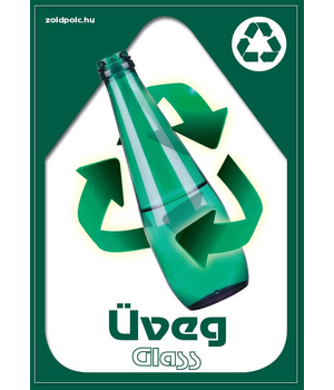 Szelektív hulladékgyűjtés matrica (üveg,A6)