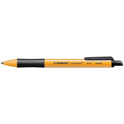Golyóstoll nyomógombos 0,5mm, Stabilo Pointball (fekete)