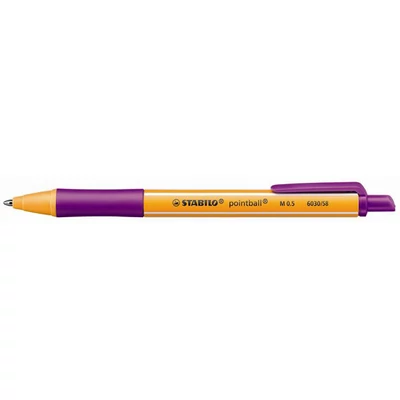 Golyóstoll nyomógombos 0,5mm, Stabilo Pointball (lila)