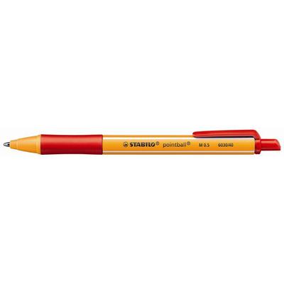Golyóstoll nyomógombos 0,5mm, Stabilo Pointball (piros)