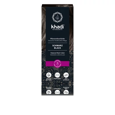 Henna hajfesték por, Khadi (fekete)