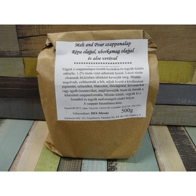 Szappanalap, Melt and Pour - aloe verás, SLS-mentes (500 g)