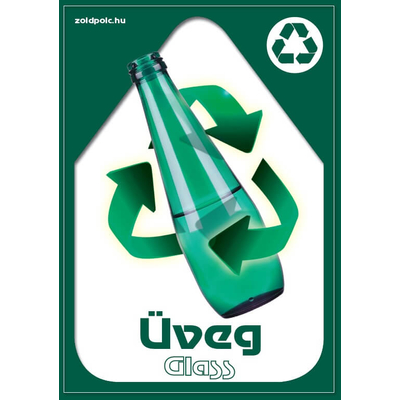 Szelektív hulladékgyűjtés matrica, kültéri (üveg-sötétzöld,A4)
