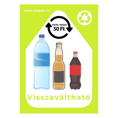Szelektív hulladékgyűjtés matrica (visszaváltható,A6)