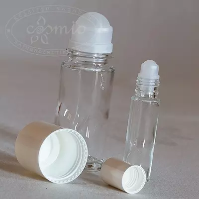 Golyós roll-on üveg (fehér kupak) (10ml)