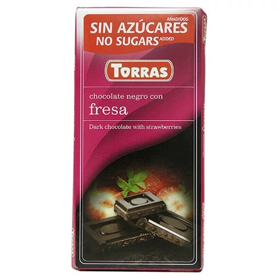 Torras gluténmentes étcsokoládé - eper, cukor nélkül (75 g)