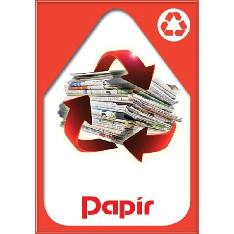 Szelektív hulladékgyűjtés matrica, kültéri (papír-piros,A4)
