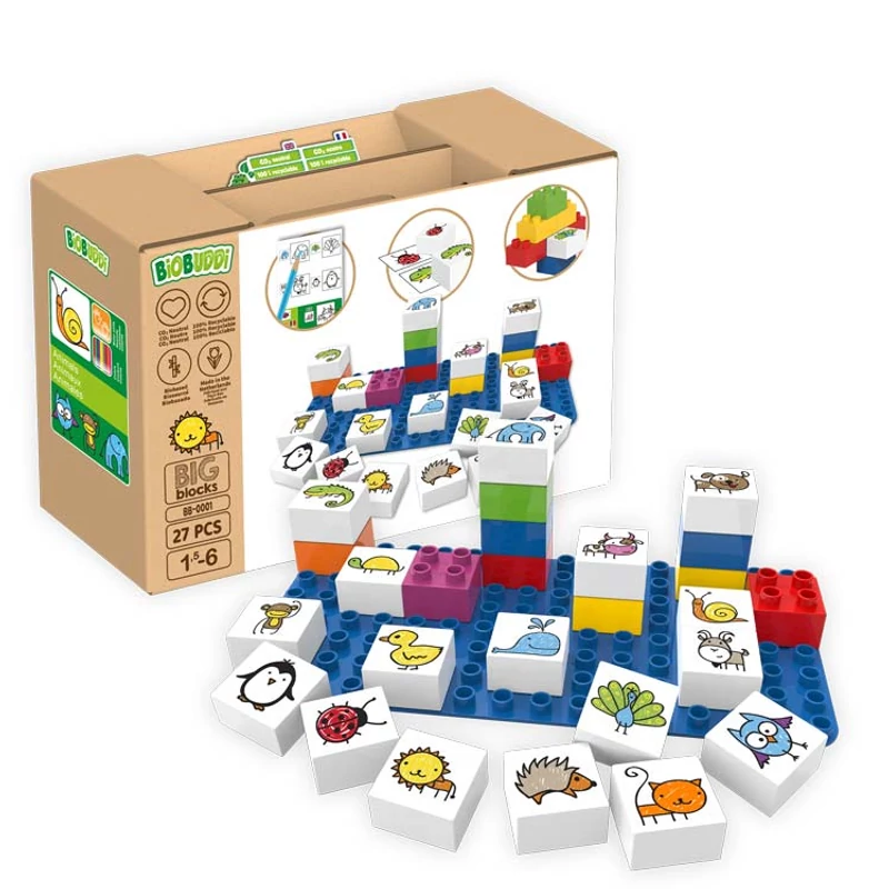 BiOBUDDi legó-dupló-kompatibilis bio építőjáték alaplappal, Tanulás – állatok (1 db)