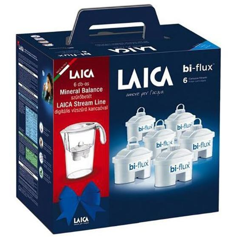 Laica Stream Line fehér kancsó + 6 db bi-flux szűrőbetét (1 db)