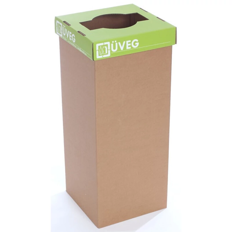 Szelektív kuka erősített kartonból 60l (üveg-magyar)