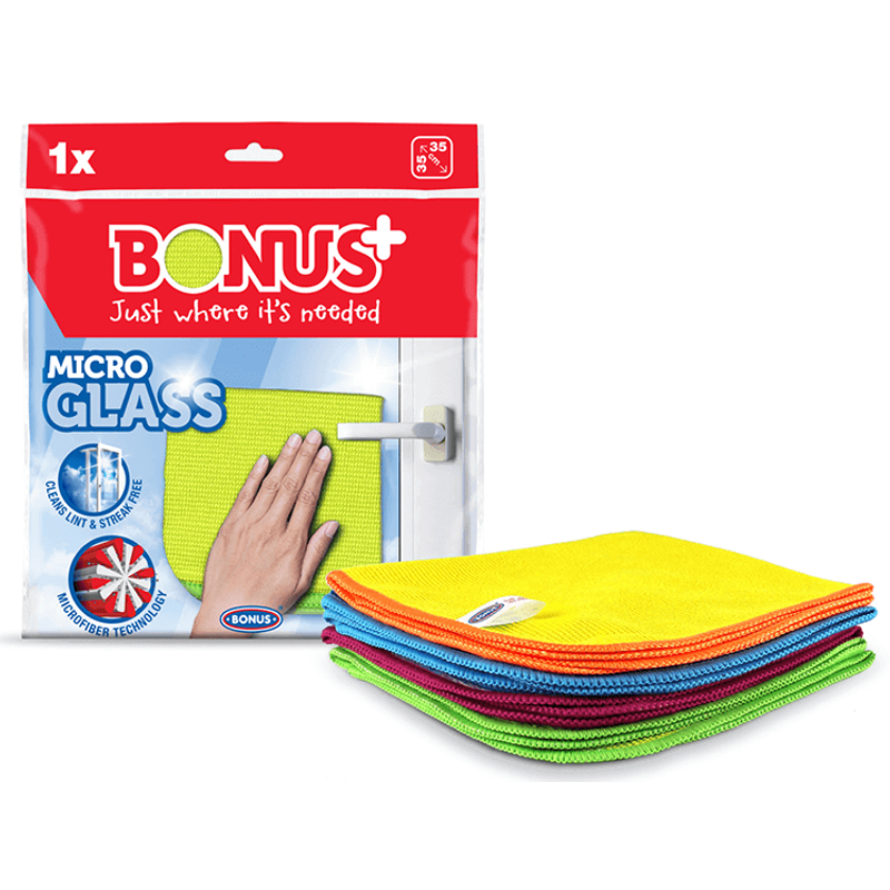 Mikroszálas törlőkendő, Glass Bonus