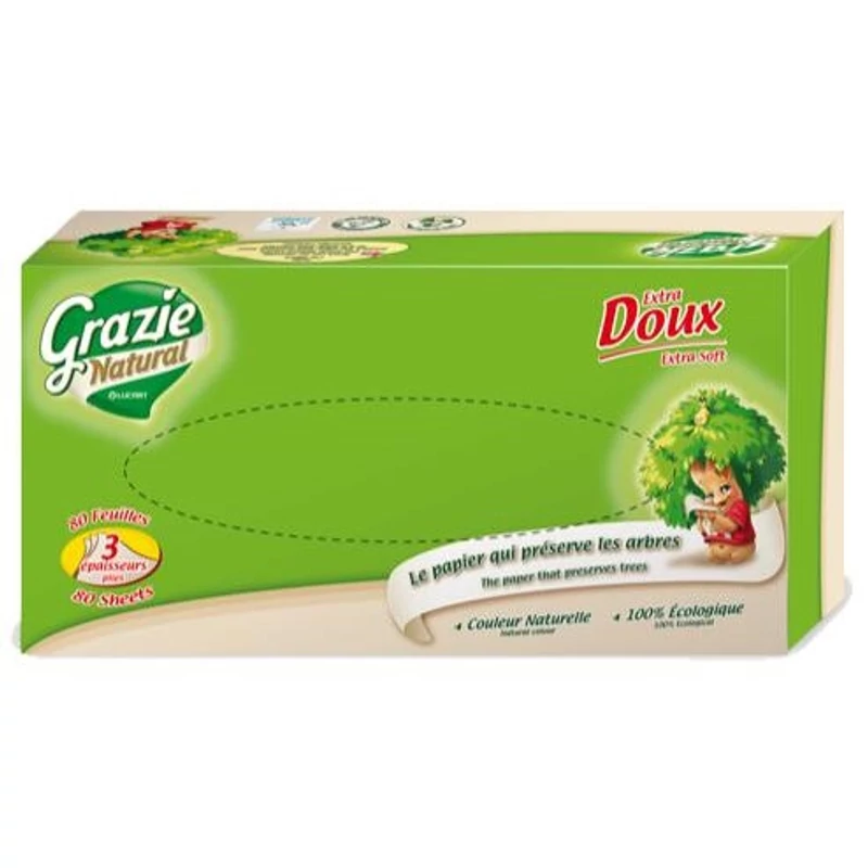 Öko papírzsebkendő, Grazie (80db-dobozos)