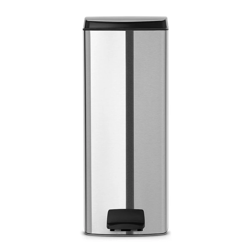 Pedálos szemetes, fém szögletes (25l,matt acél)