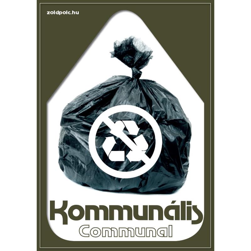 Szelektív hulladékgyűjtés matrica, kültéri (kommunális,A4)