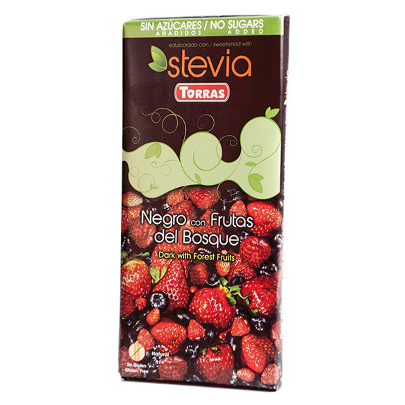 Étcsokoládé steviával, Torras (erdei gyümölcsös,125g)