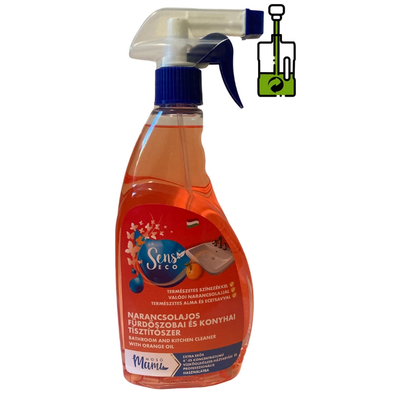 Újratölthető fürdőszoba tisztítószer narancsos, SensEco (1l)