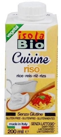 Rizs főzőtejszín gluténmentes bio, Isola Bio