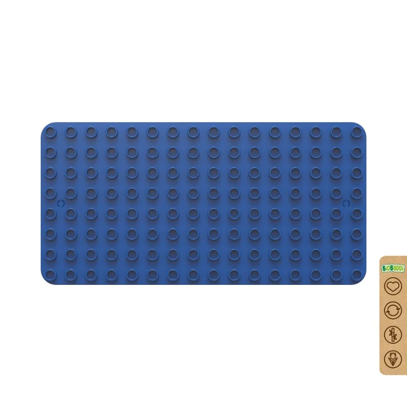 BiOBUDDi legó-kompatibilis alaplap - 8x16 bütyök, sötétkék (1 db)