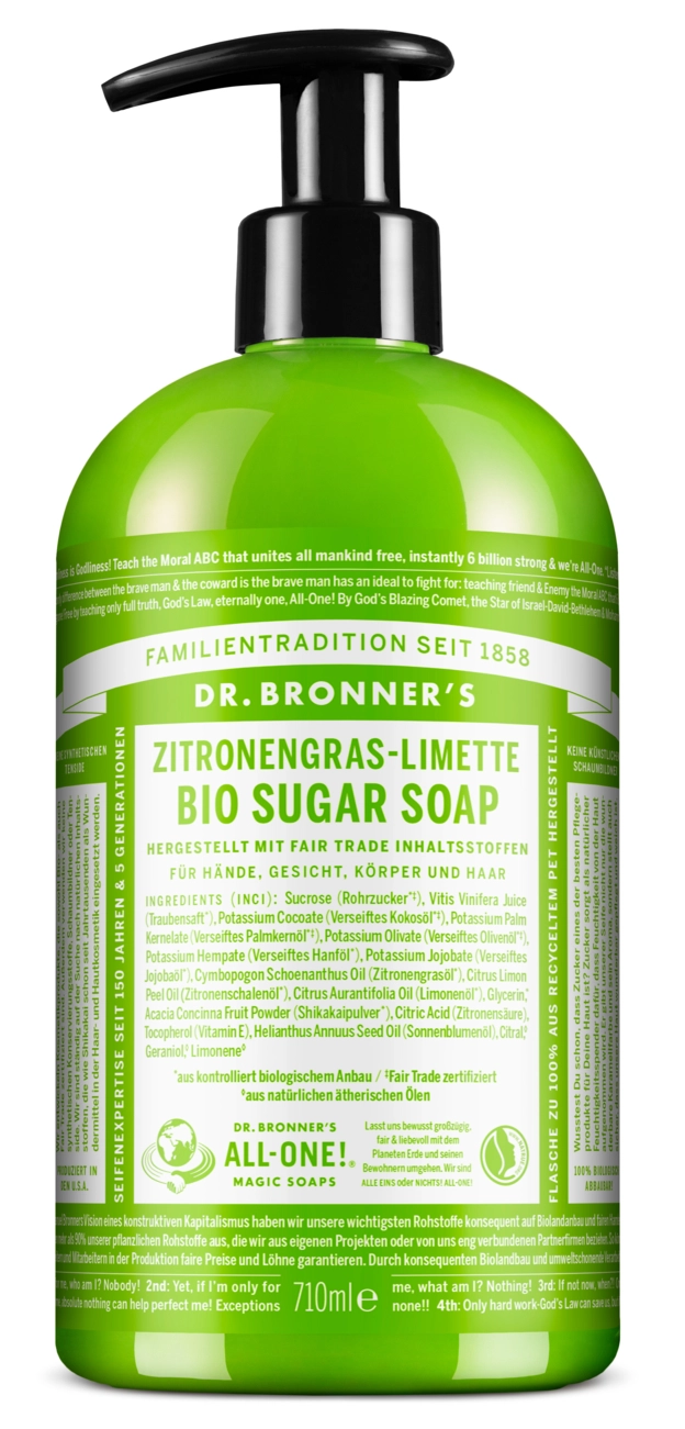 Dr. Bronner's Citromfű-lime bio nádcukros szappan (710 ml)