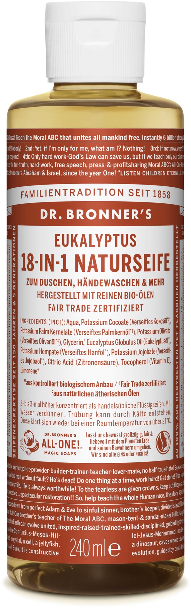 Dr. Bronner's Eukaliptusz folyékony szappan koncentrátum (237 ml)
