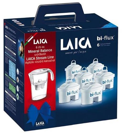 Laica Stream Line fehér kancsó + 6 db bi-flux szűrőbetét (1 db)