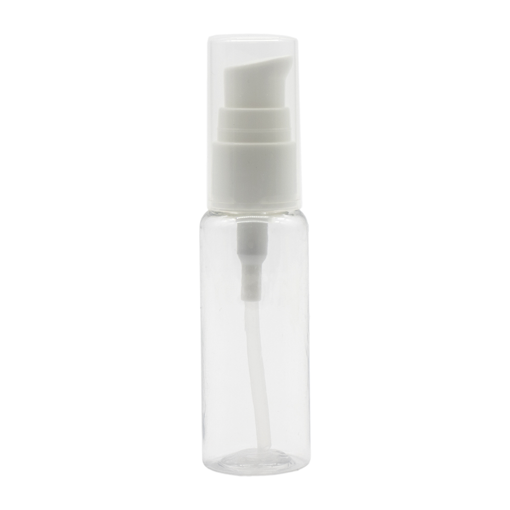 Pumpás átlátszó fehér PET flakon (30 ml)