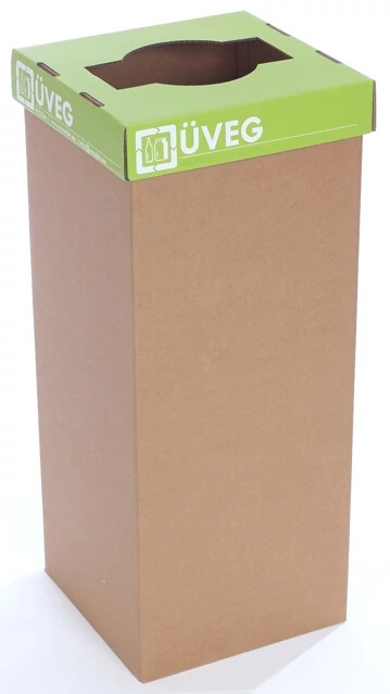 Szelektív kuka erősített kartonból 60l (üveg-magyar)
