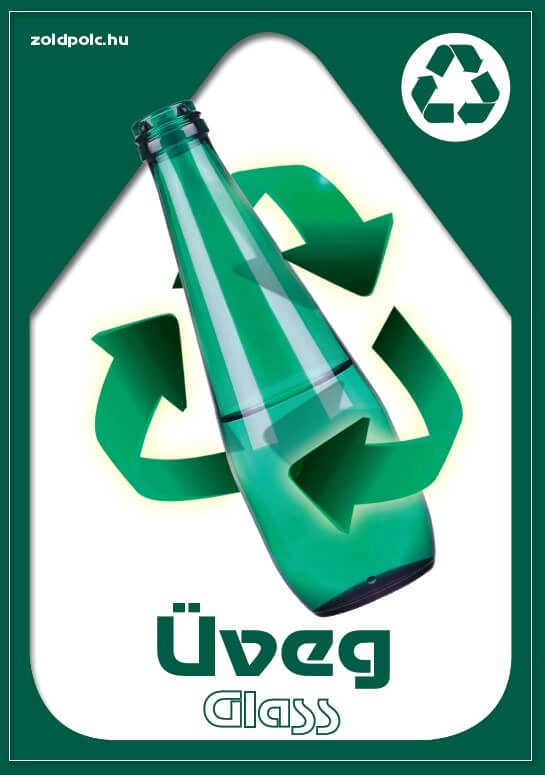 Szelektív hulladékgyűjtés matrica (üveg,A6)
