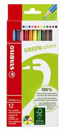 Színes ceruza készlet, Stabilo GreenColors (12 szín)