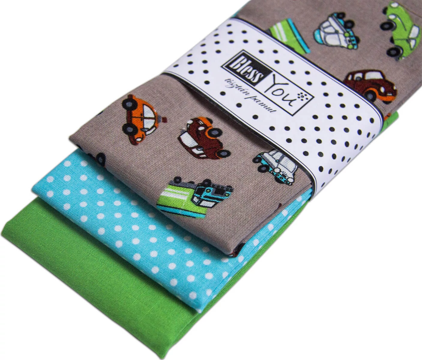 Textil zsebkendő 3 db-os, BlessYou (Gyerek-Autó)