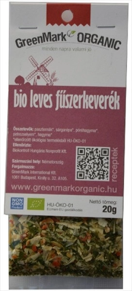 Fűszerkeverék leveshez bio, GreenMark 