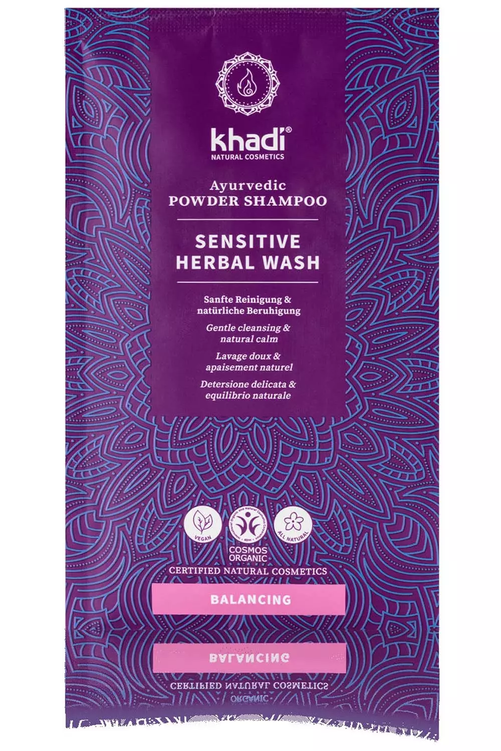 Hajpakolás, Khadi gyógynövényes (érzékeny fejbőrre)