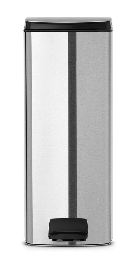 Pedálos szemetes, fém szögletes (25l,matt acél)